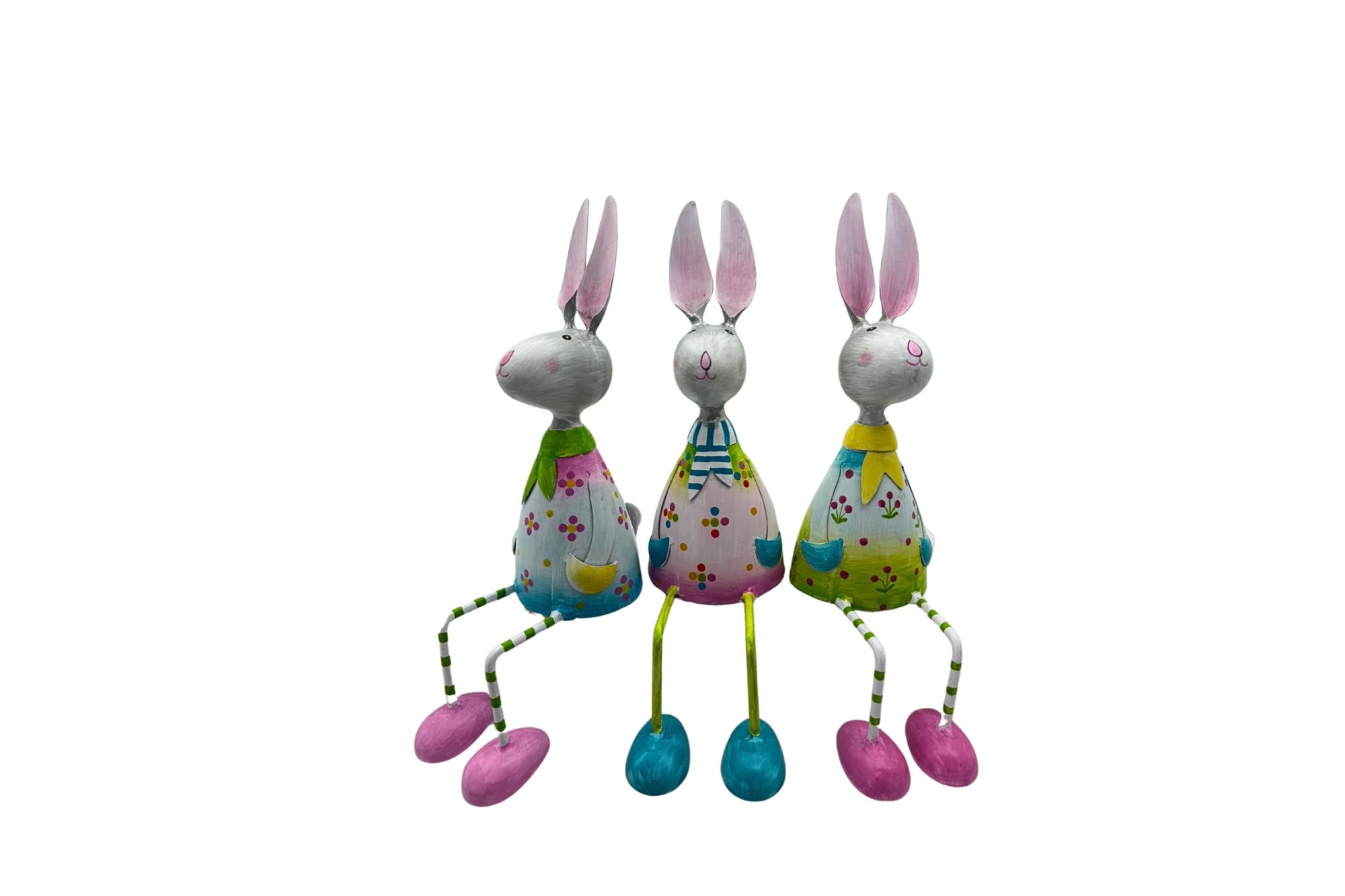 Kantenhocker Hase Rico+ Tom 4er Set  L 17x11x40 cm